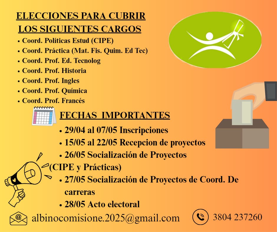 Convocatoria a Elecciones para Cubrir Cargos