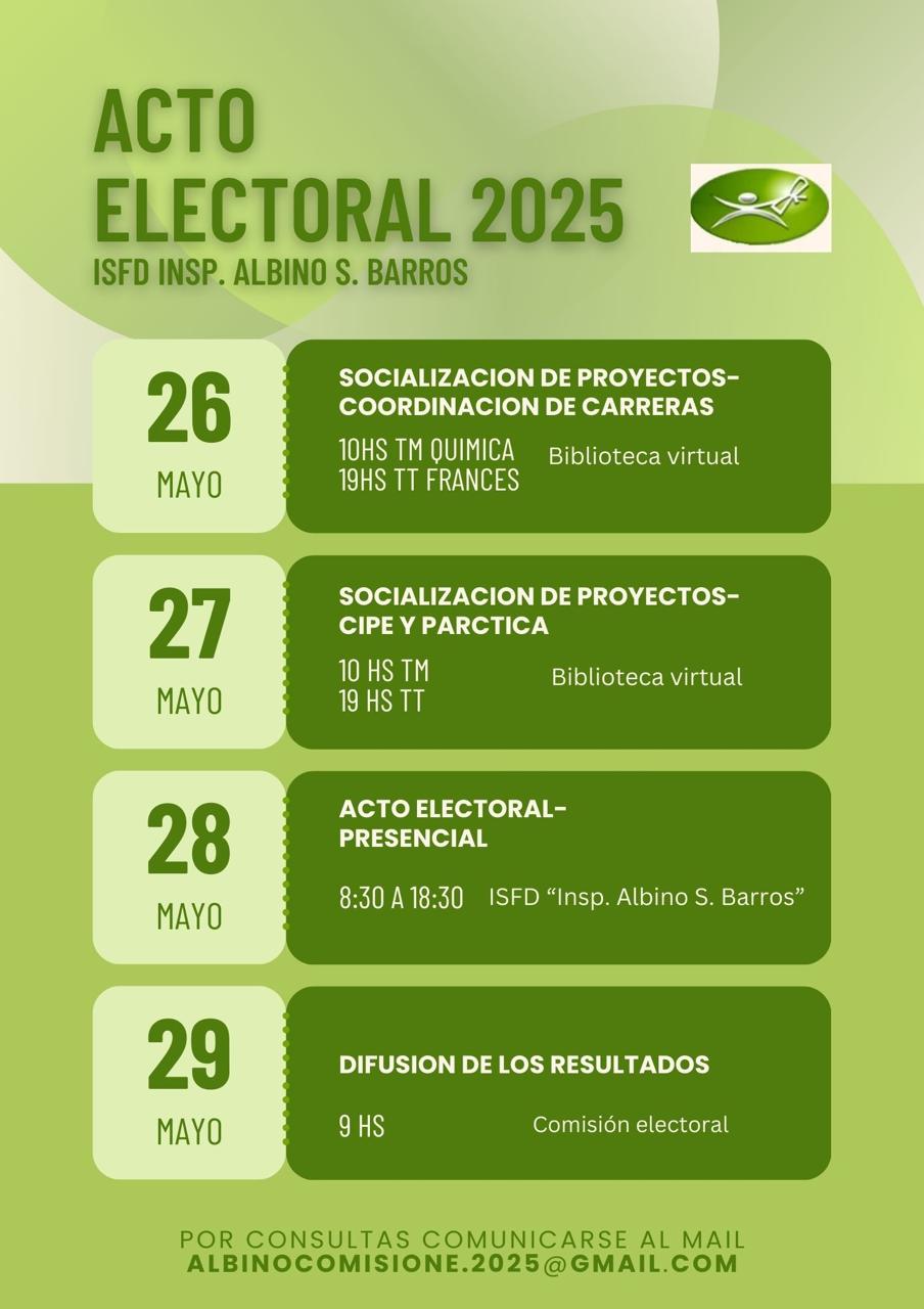 Calendario Acto Electoral 2025