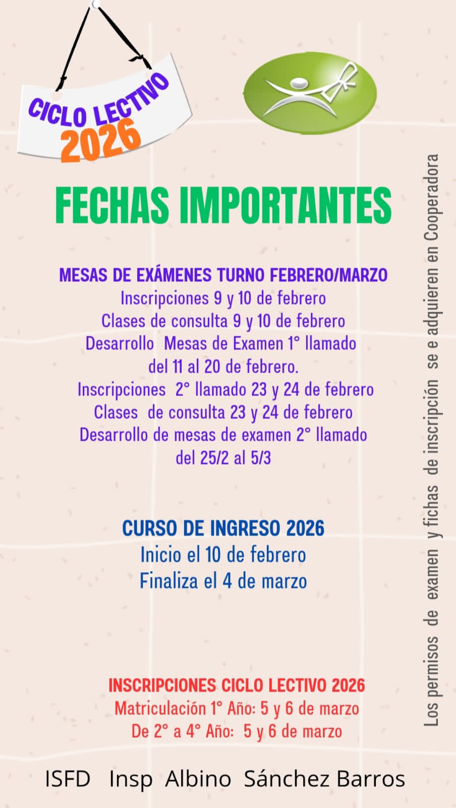 Fechas Importantes - Ciclo Lectivo 2026