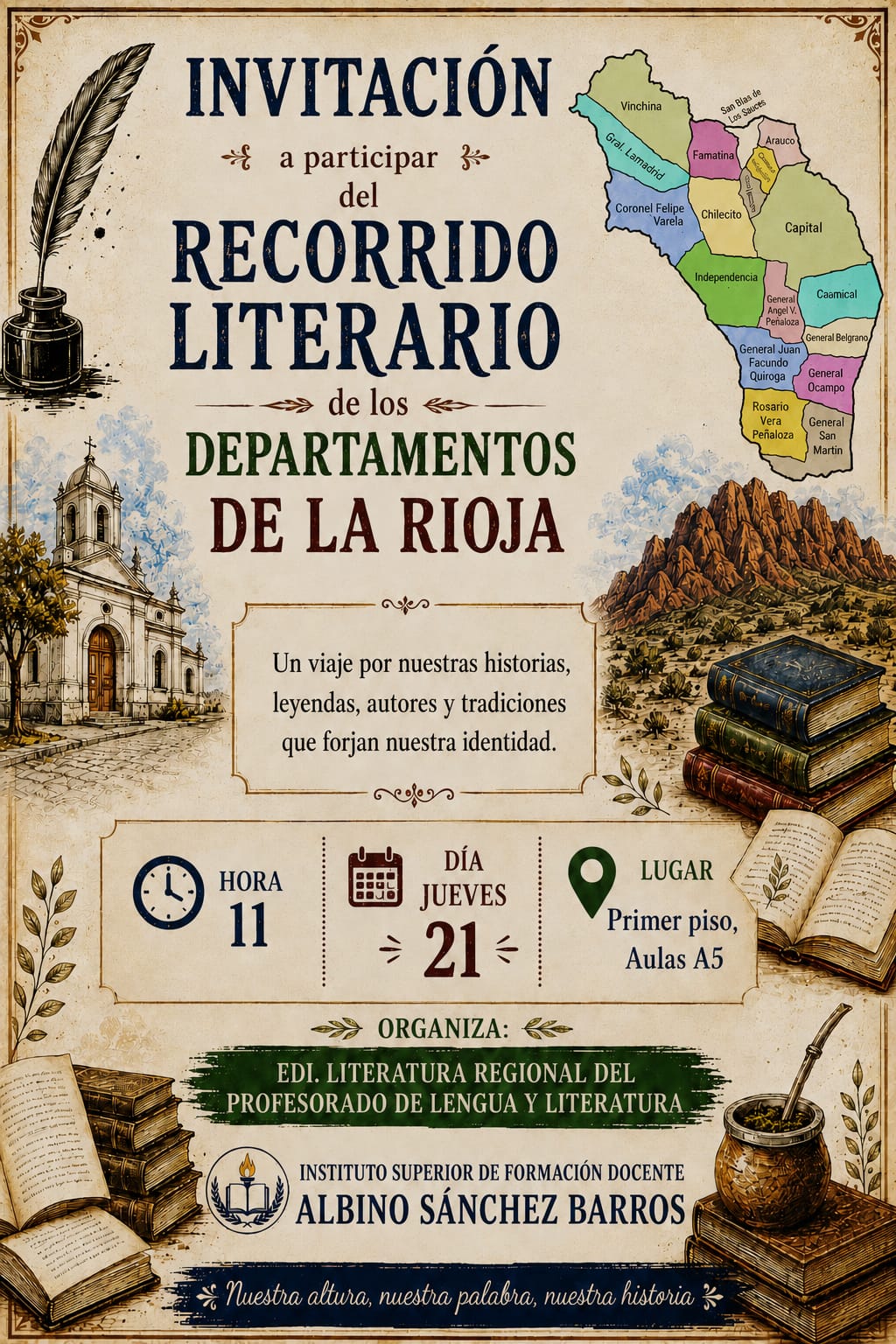 Recorrido Literario por los Departamentos de La Rioja: Un viaje por nuestras historias y tradiciones