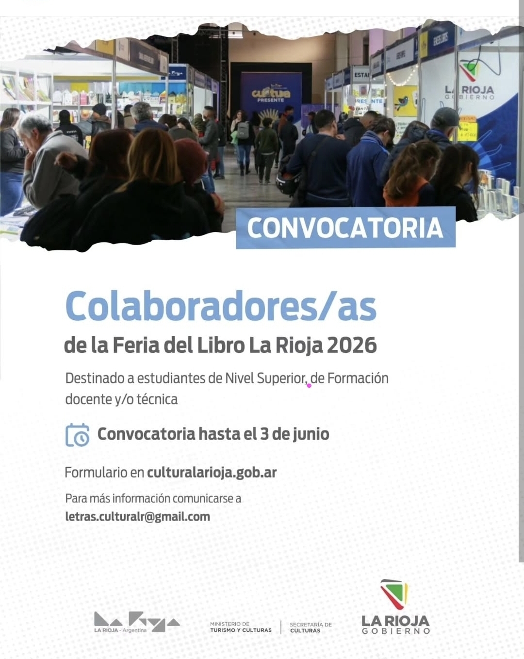 Convocatoria a Colaboradores/as de la Feria del Libro La Rioja 2026
