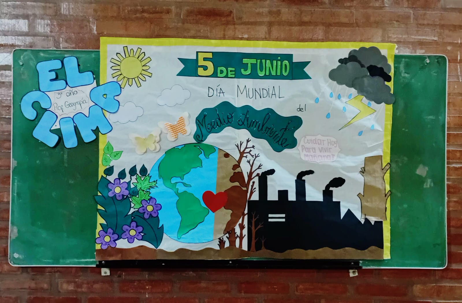 Cartelera realizada por estudiantes de 3° año del Profesorado de Geografía 