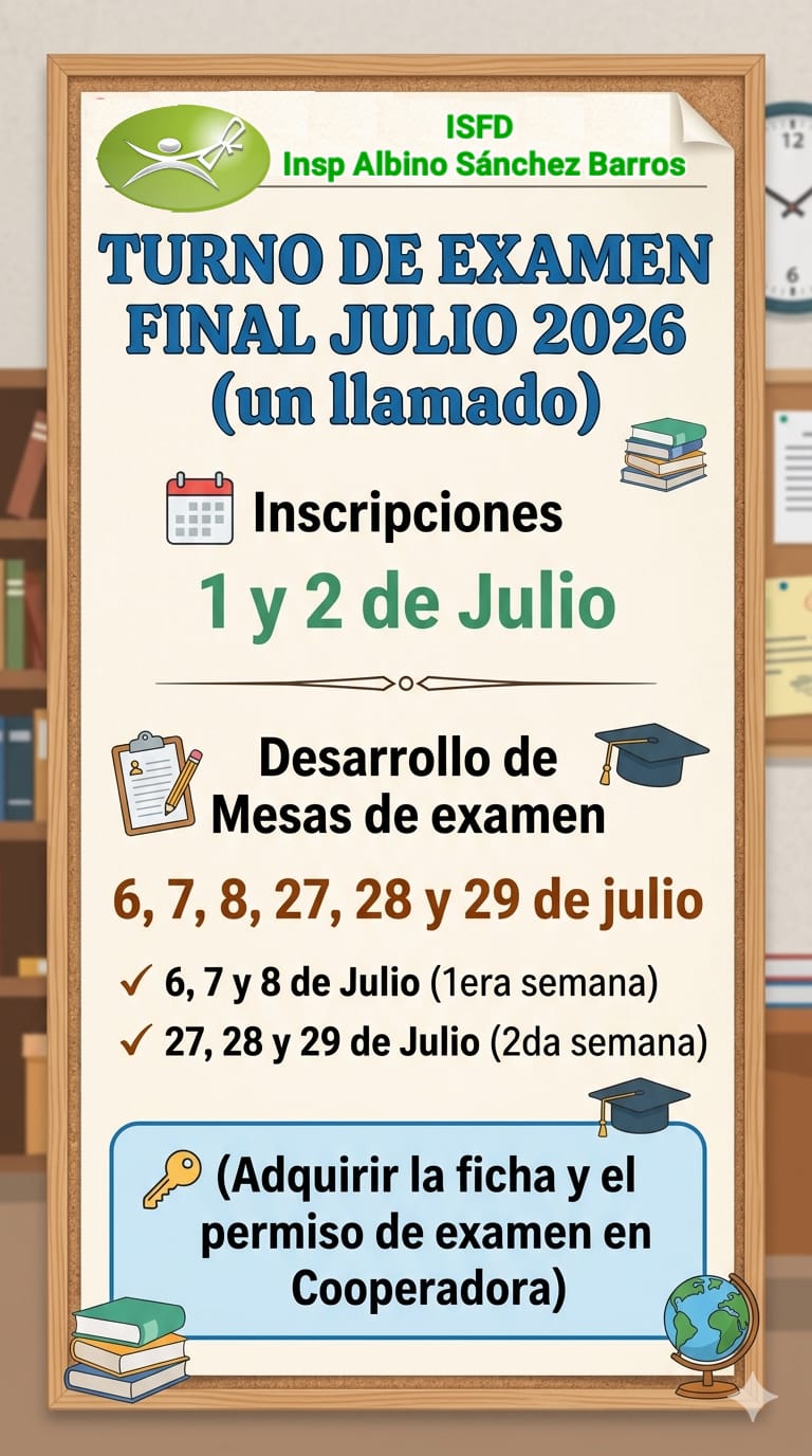 Inscripción a Turno de Examen Final Julio 2026 