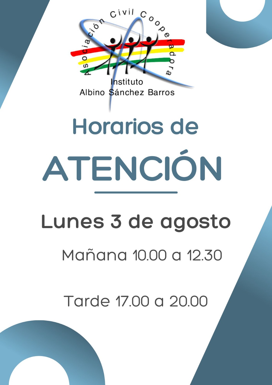 Horario de Atención - Cooperadora Albino
