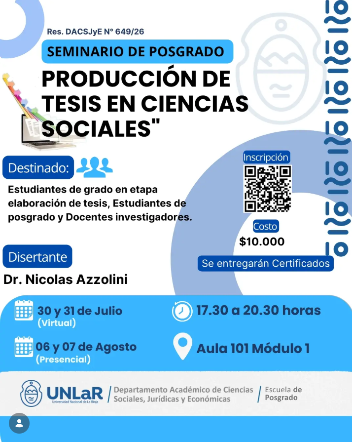Seminario de Posgrado: Producción de Tesis en Ciencias Sociales