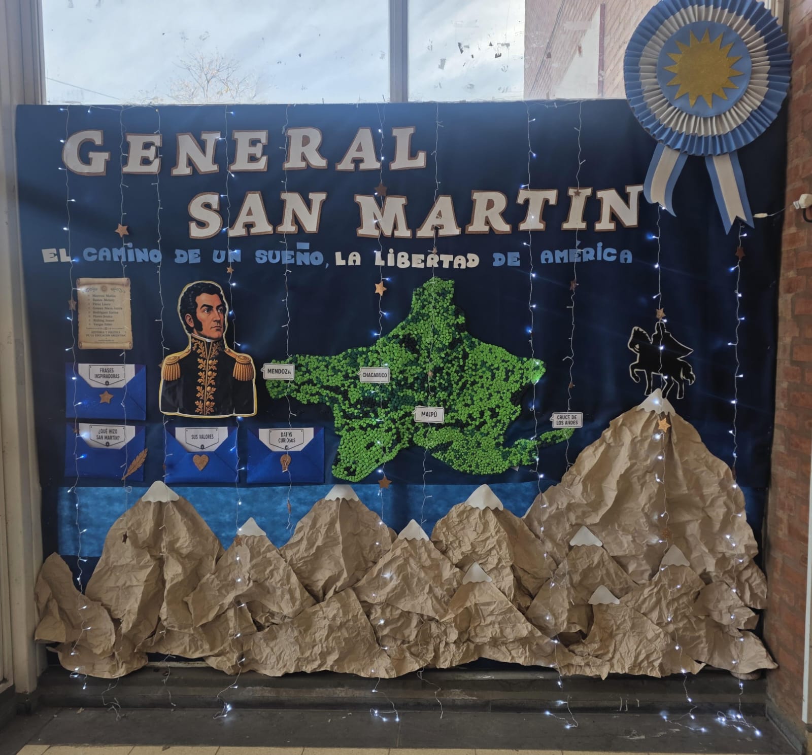 En memoria del Libertador: estudiantes del Profesorado de Educación Tecnológica realizaron una cartelera alusiva al Cruce de los Andes