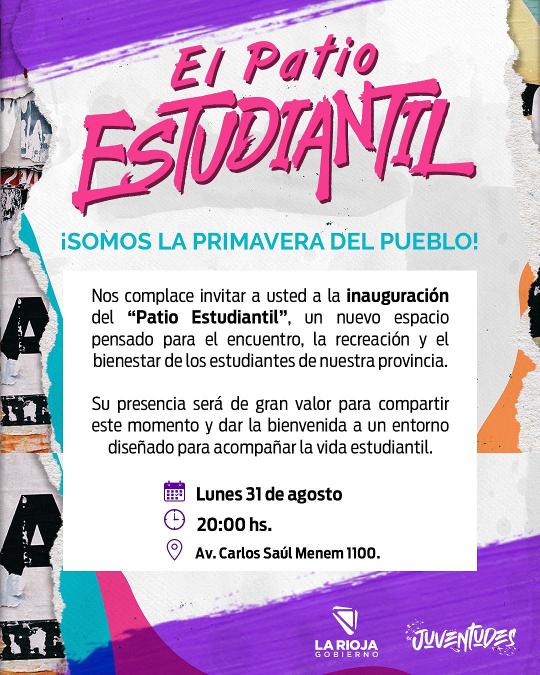 Nuevo espacio de encuentro y bienestar: el Gobierno de La Rioja presenta el Patio Estudiantil