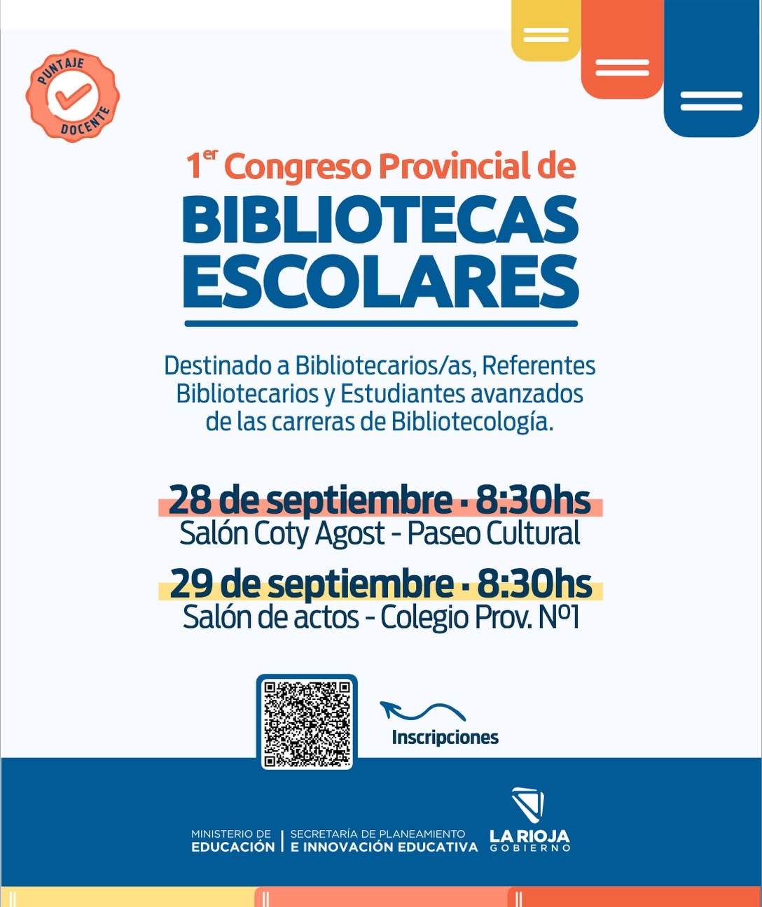 Congreso Bibliotecas Escolares  - Publicación de Secretaría de Planeamiento e Innovación Educativa
