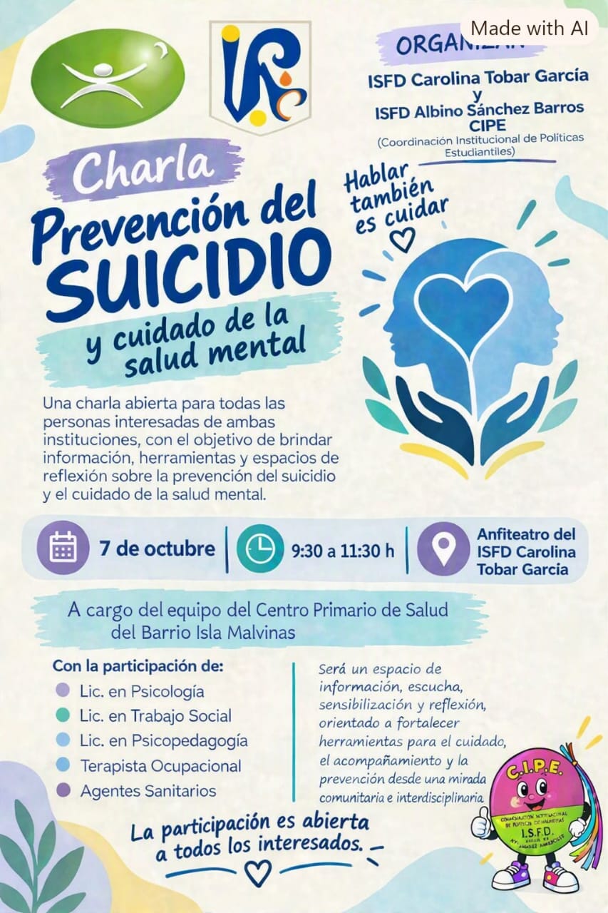 Hablar también es cuidar: Jornada de prevención junto al ISFD Carolina Tobar García