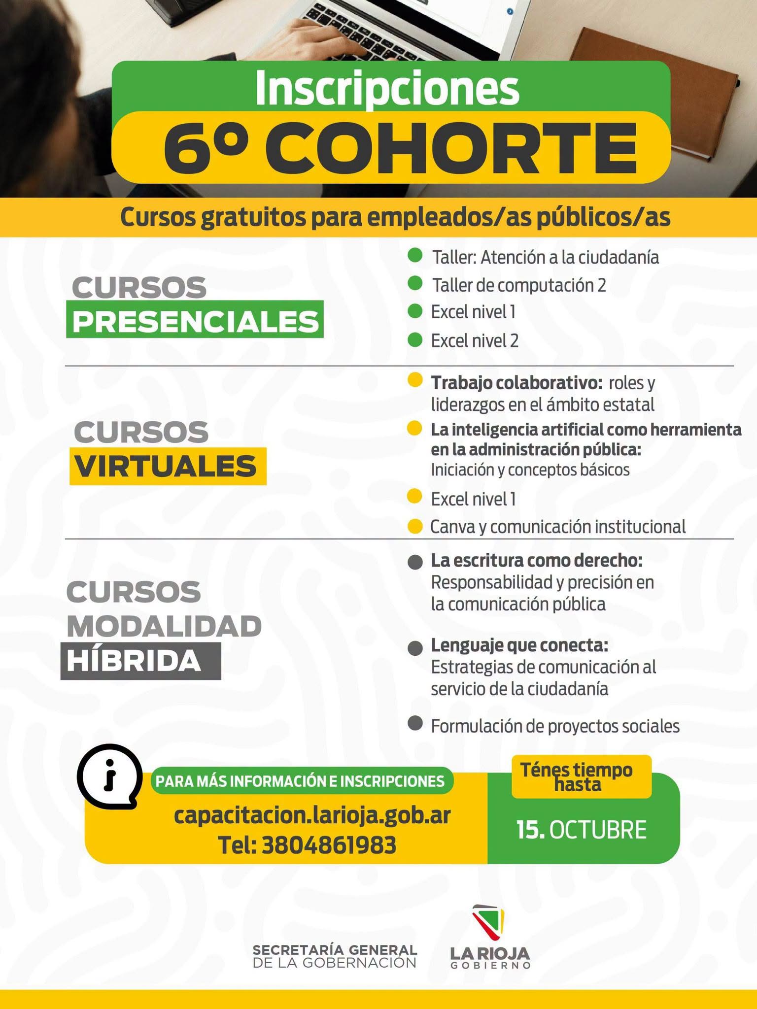 Capacitaciones gratuitas para trabajadores y trabajadoras públicos. - Publicación de Gobierno de La Rioja